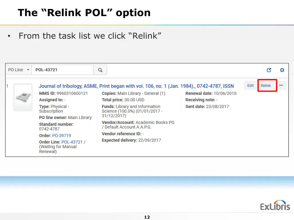 the relink pol option 11