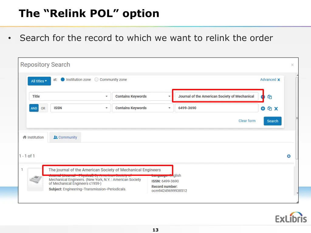 the relink pol option 12