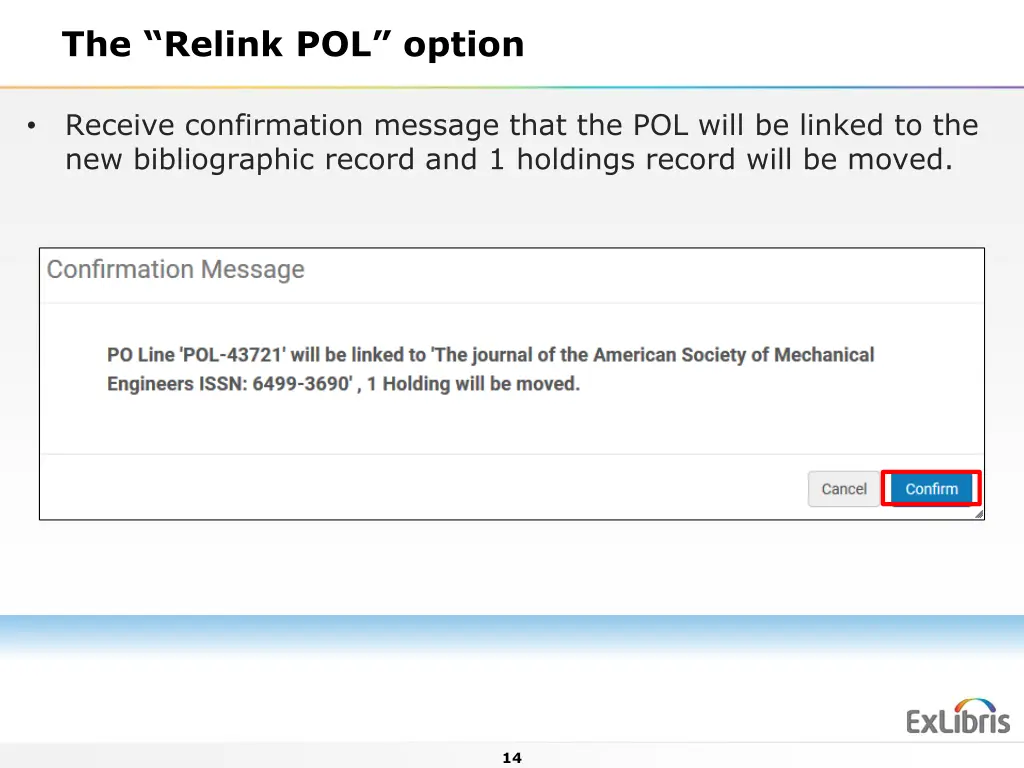 the relink pol option 13