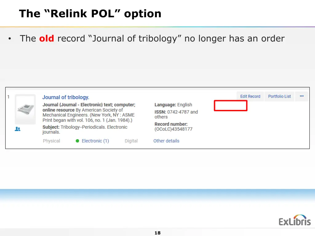 the relink pol option 16