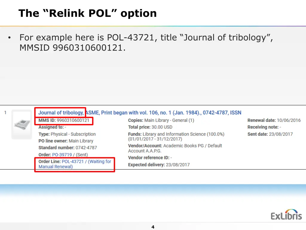 the relink pol option 3