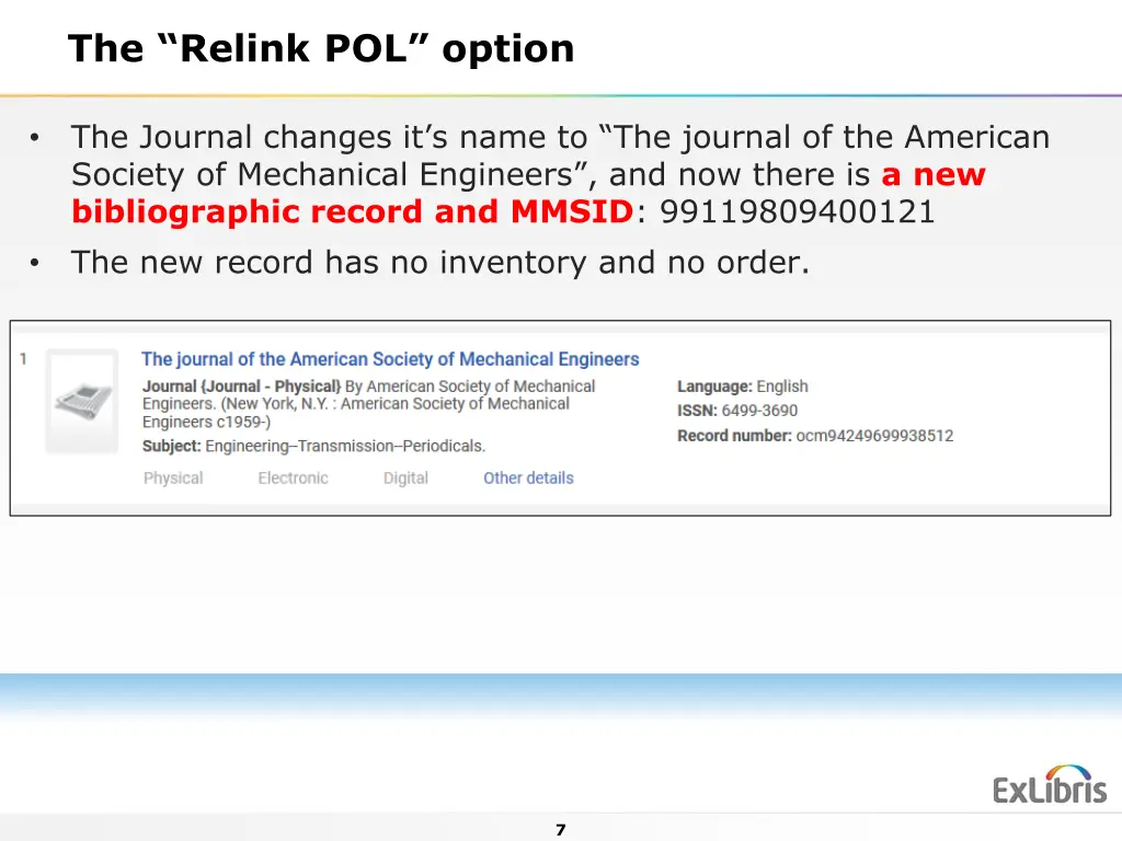 the relink pol option 6