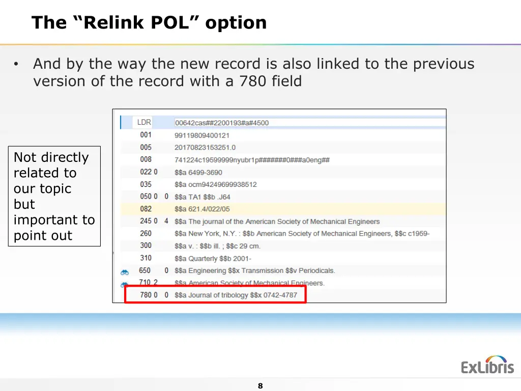 the relink pol option 7