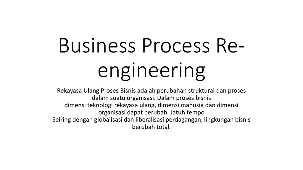 business process re engineering