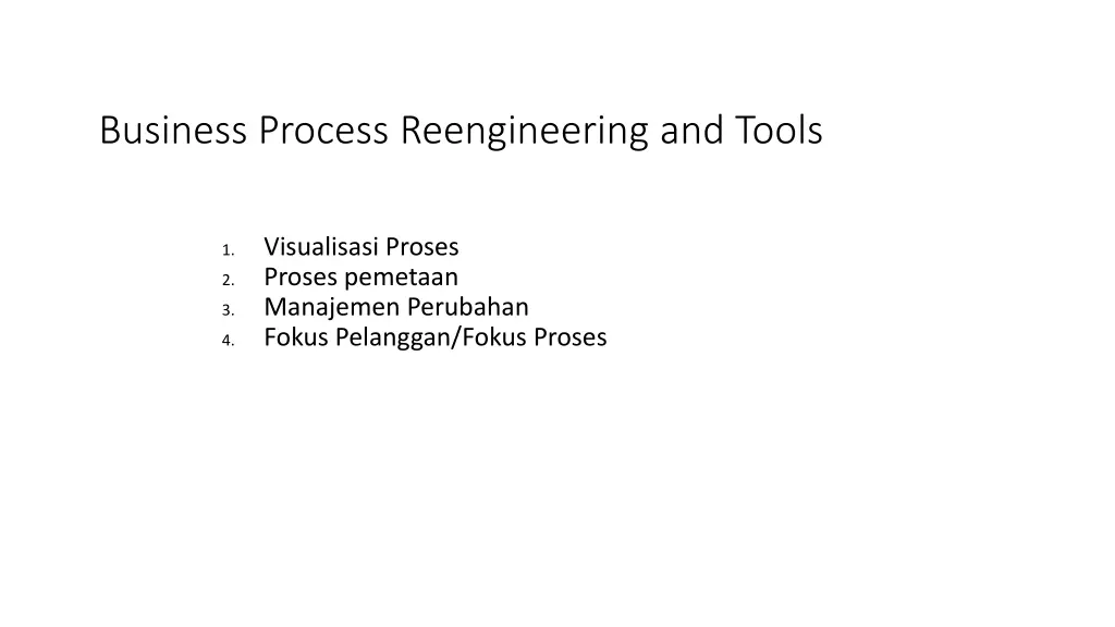 business process reengineering and tools