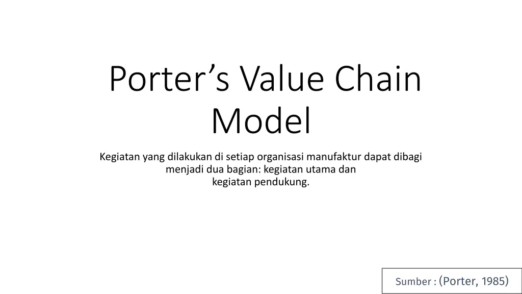 porter s value chain model