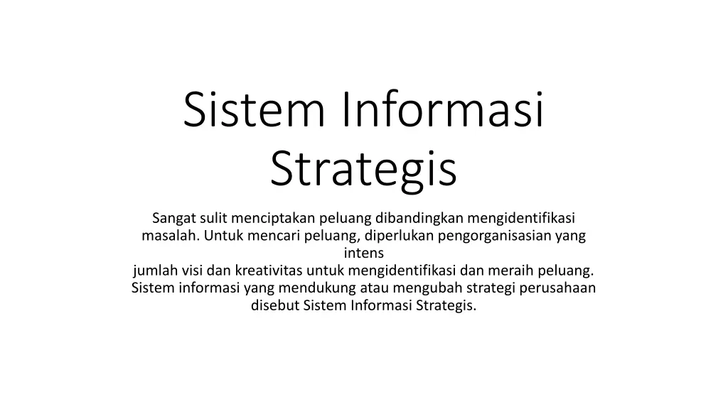 sistem informasi strategis