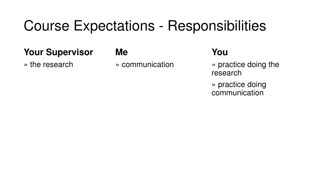 course expectations responsibilities 2