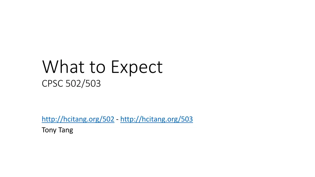 what to expect cpsc 502 503