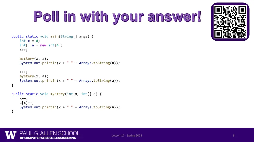 poll in with your answer 1