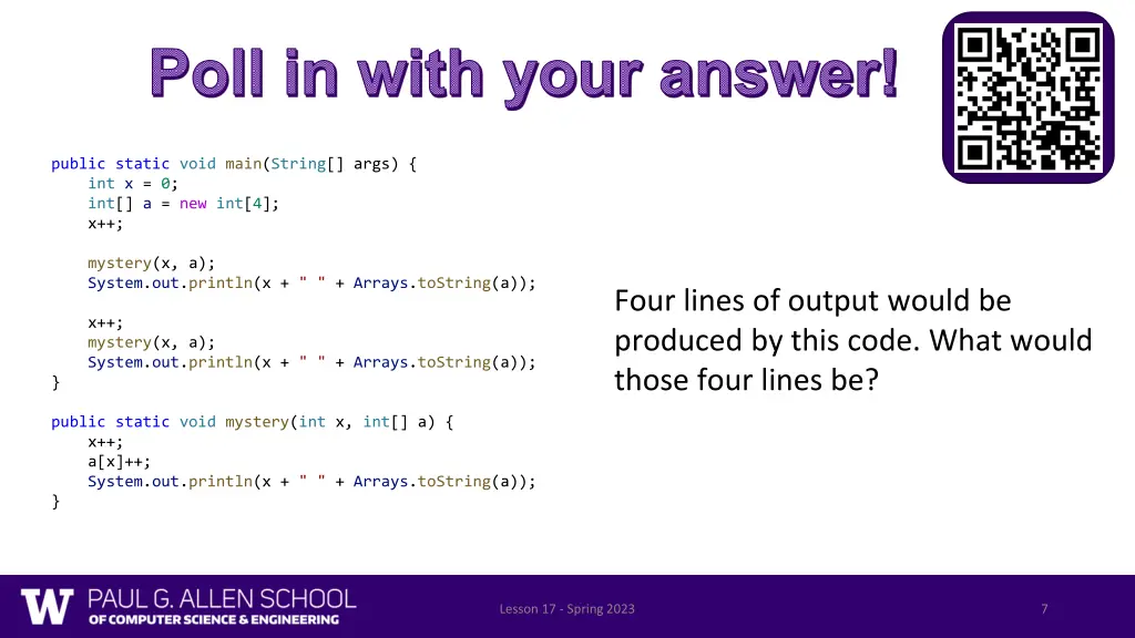 poll in with your answer