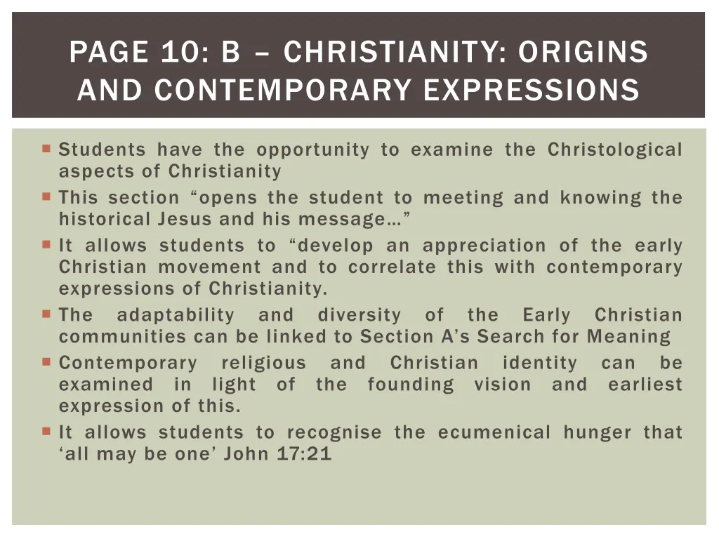page 10 b christianity origins and contemporary