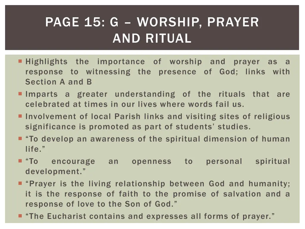 page 15 g worship prayer and ritual