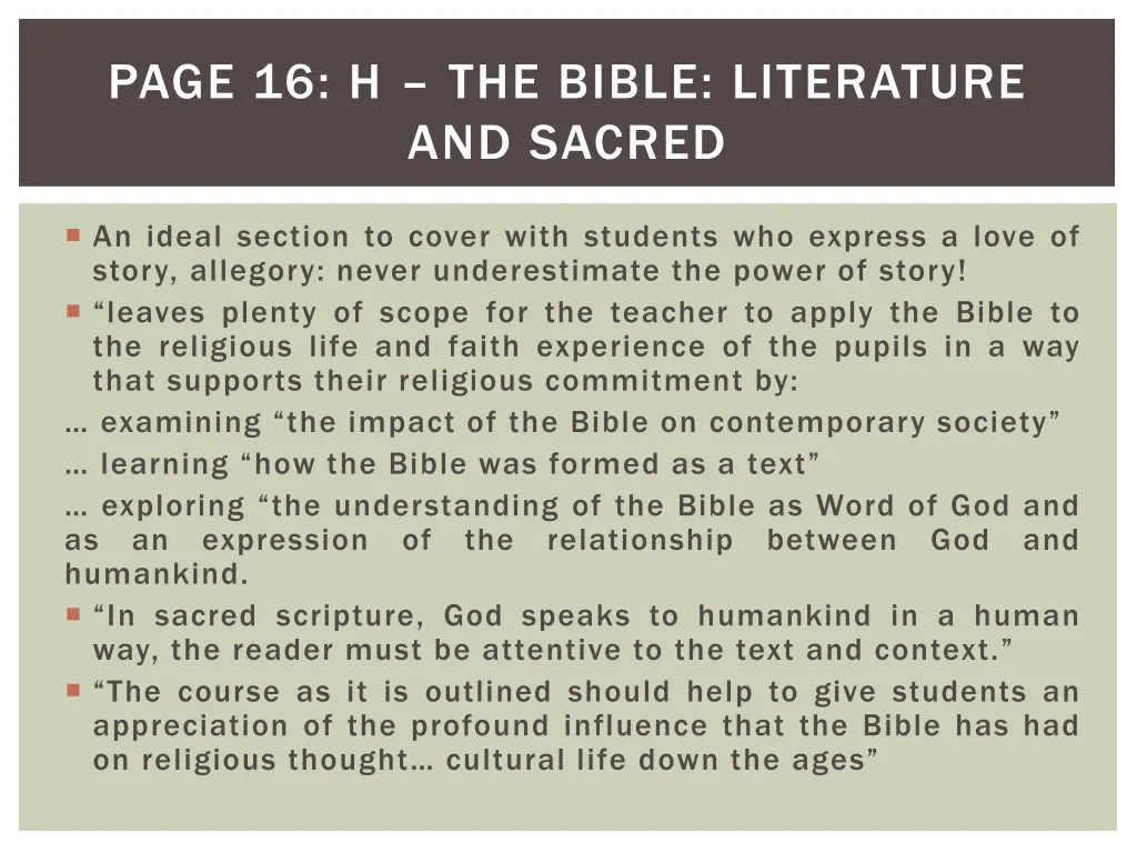 page 16 h the bible literature and sacred
