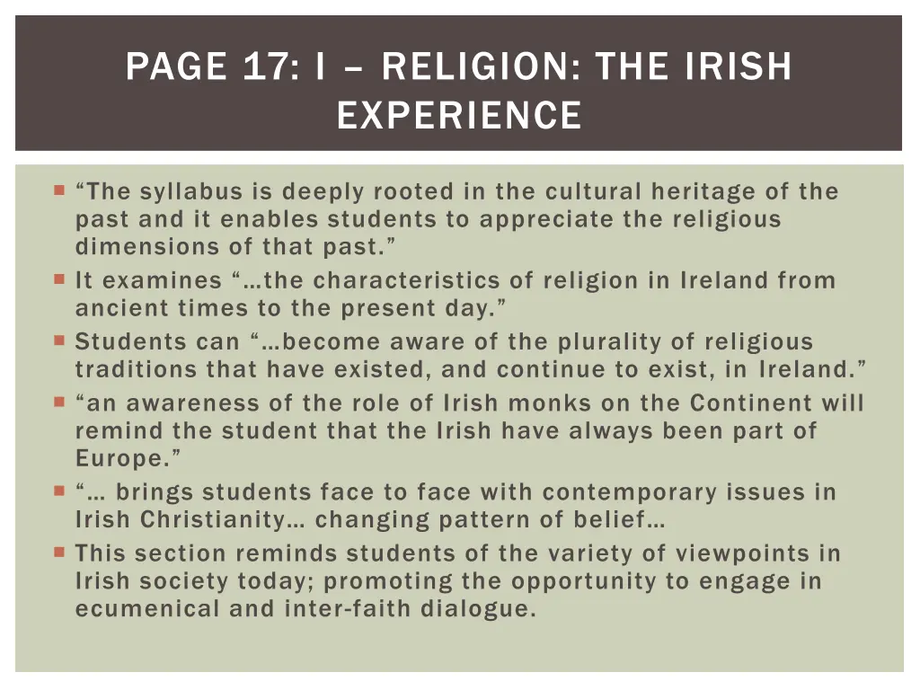 page 17 i religion the irish experience
