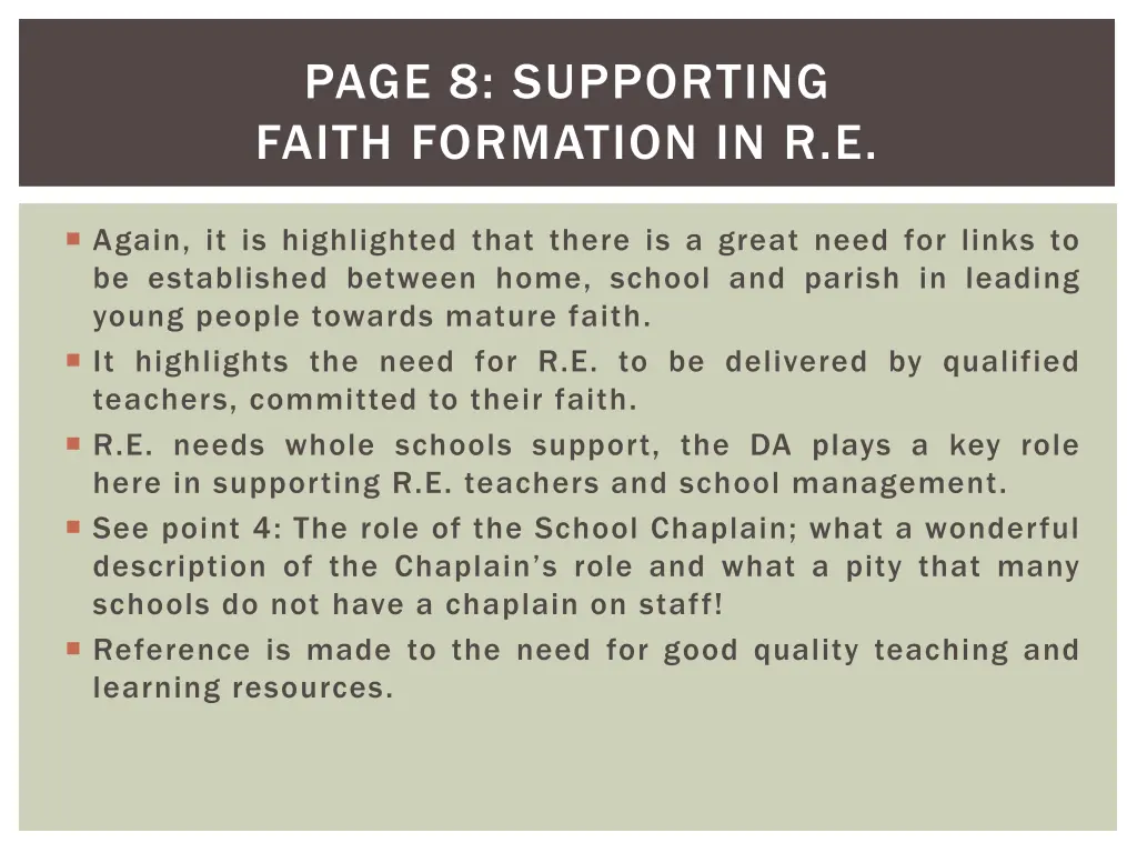 page 8 supporting faith formation in r e