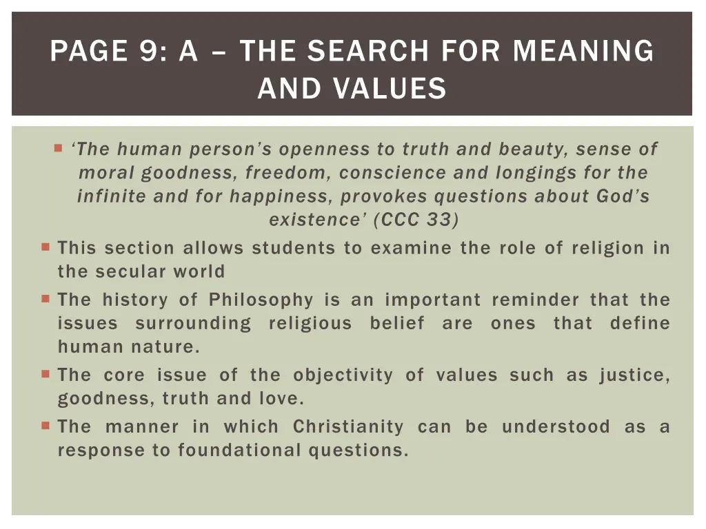 page 9 a the search for meaning and values