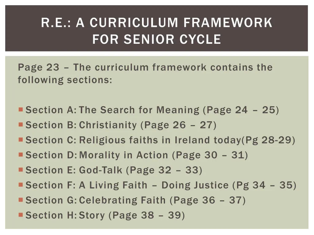 r e a curriculum framework for senior cycle 3