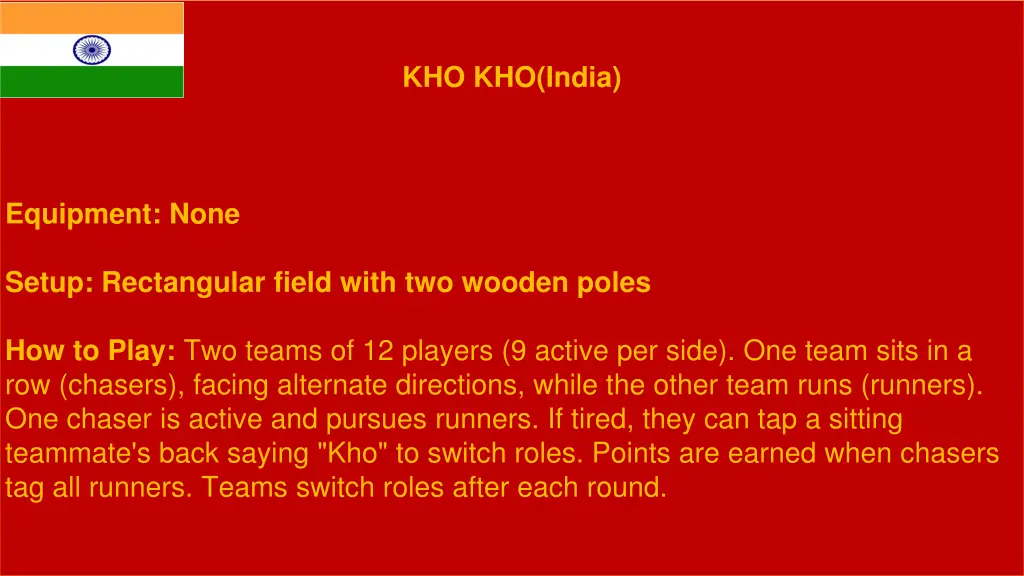 kho kho india