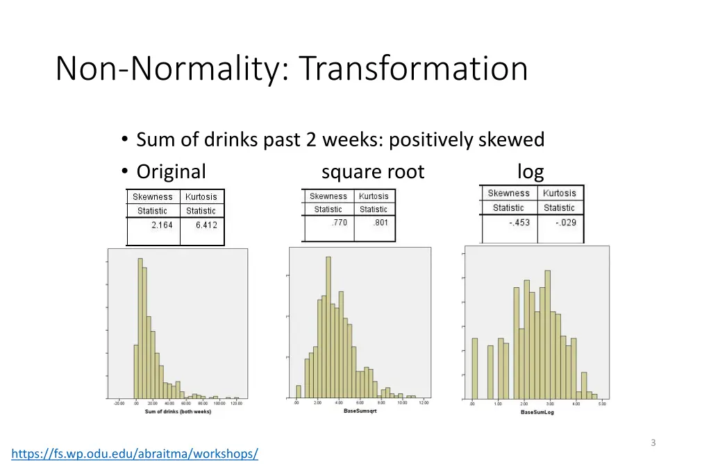 non normality transformation