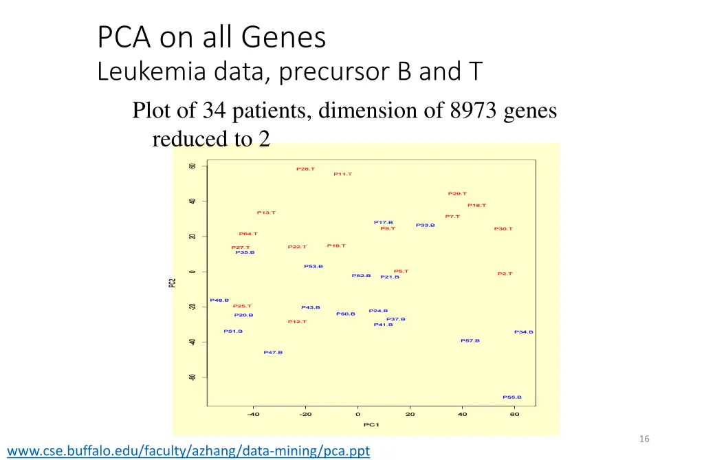 pca on all genes leukemia data precursor