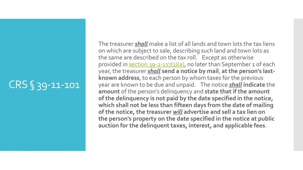 the treasurer shall make a list of all lands