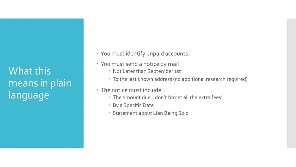 you must identify unpaid accounts