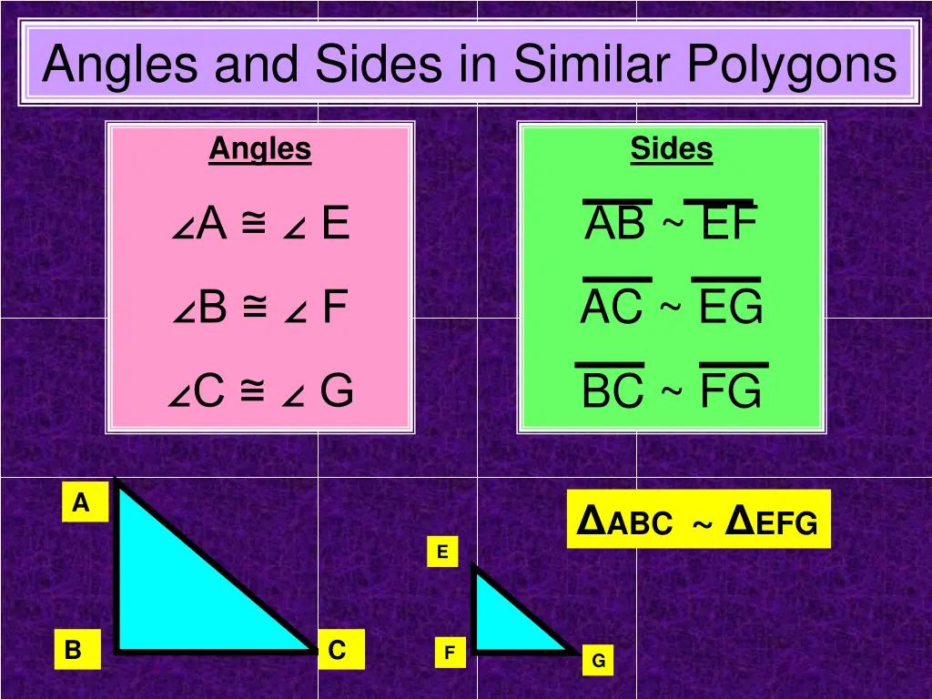 angles and sides in similar polygons