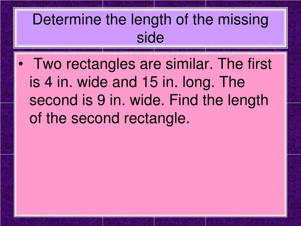 determine the length of the missing side