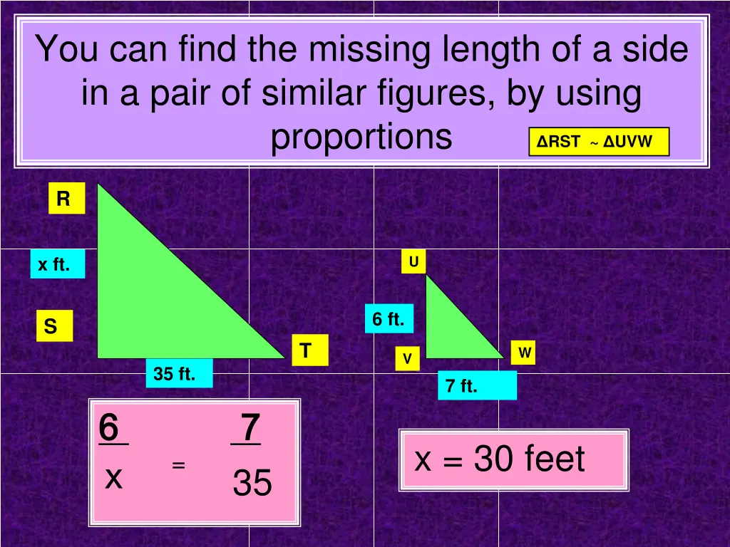you can find the missing length of a side