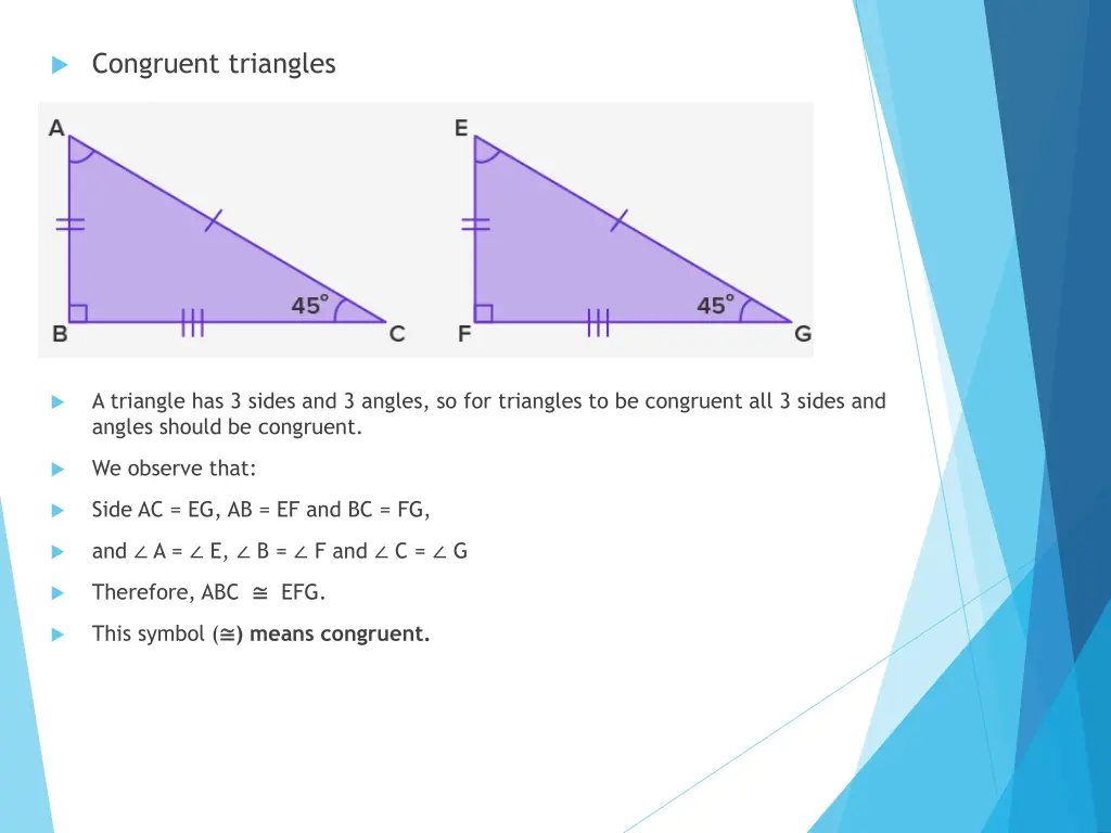 congruent triangles