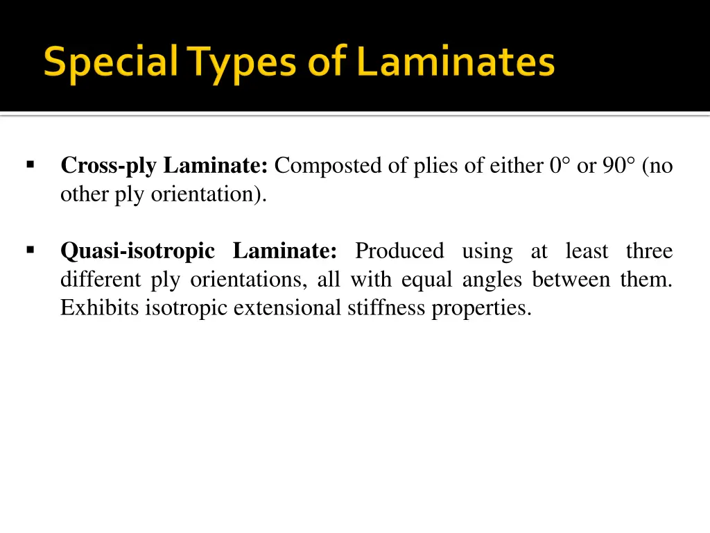 cross ply laminate composted of plies of either