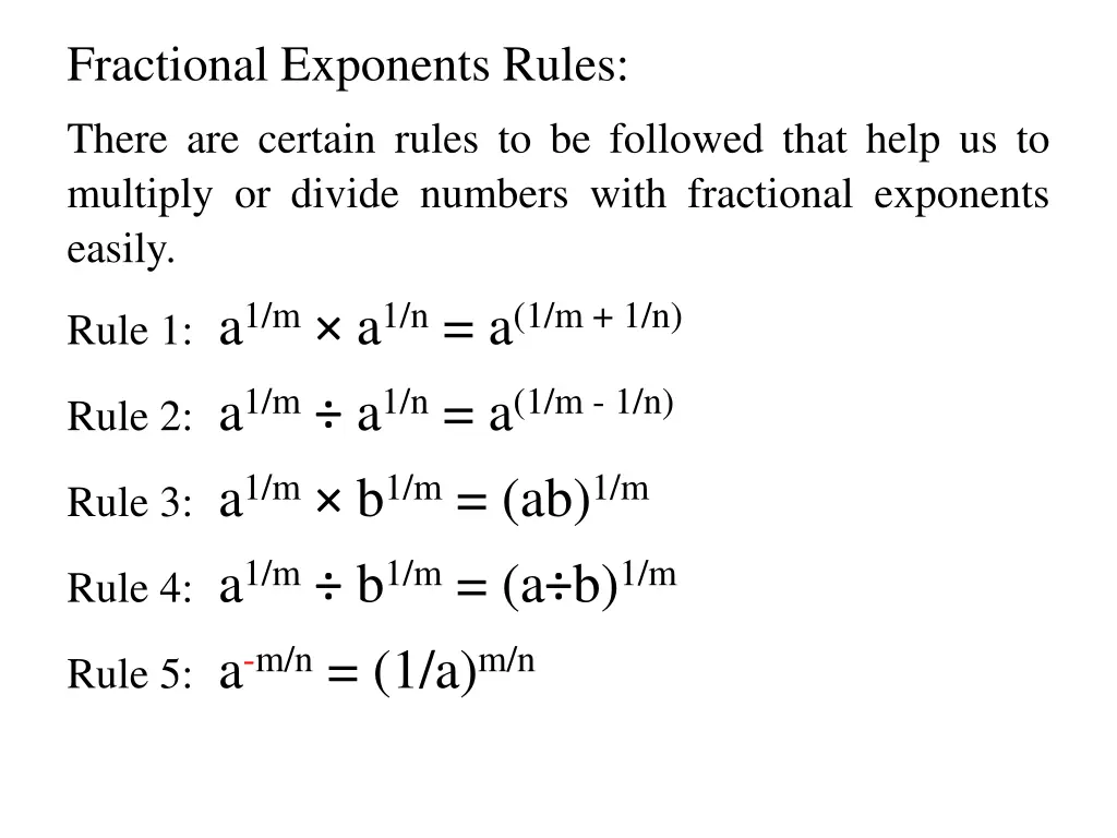 fractional exponents rules
