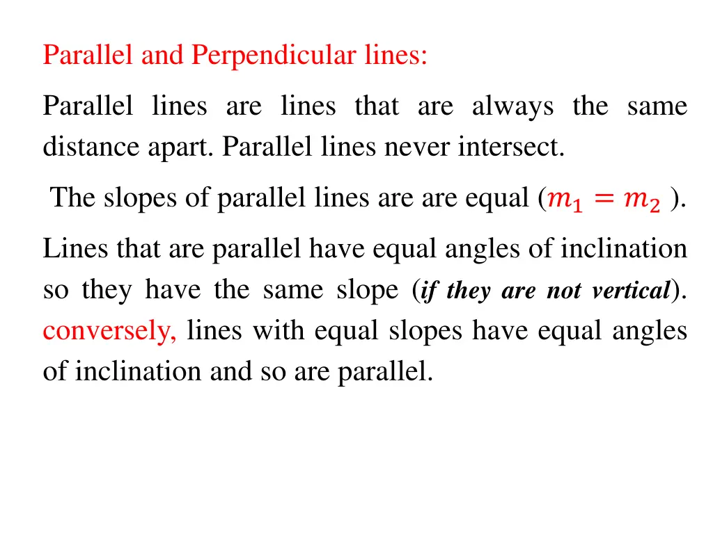 parallel and perpendicular lines