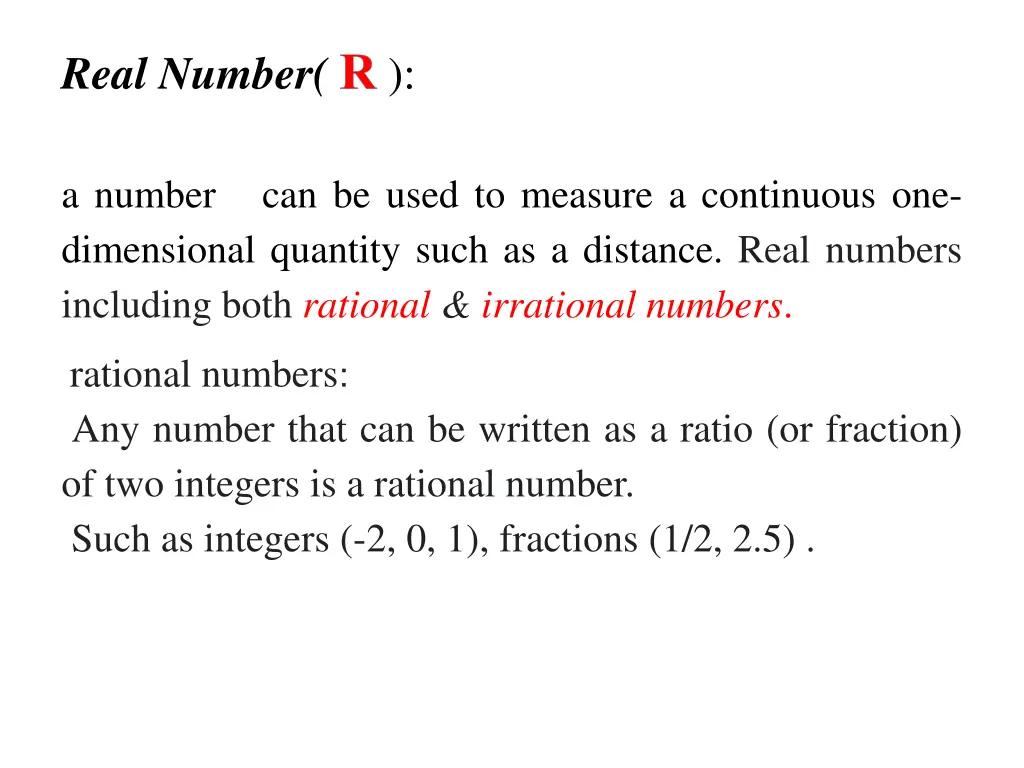 real number r