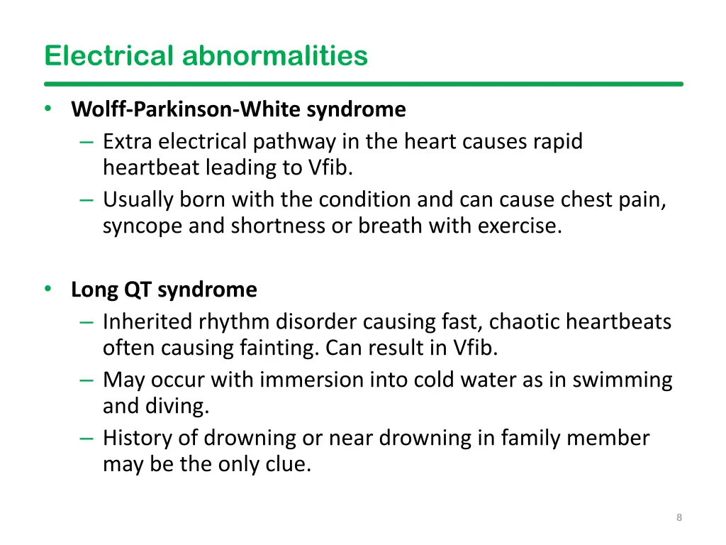electrical abnormalities