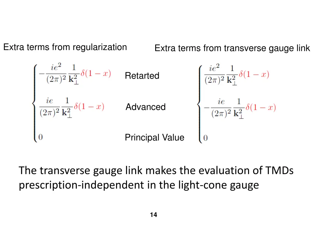 extra terms from regularization