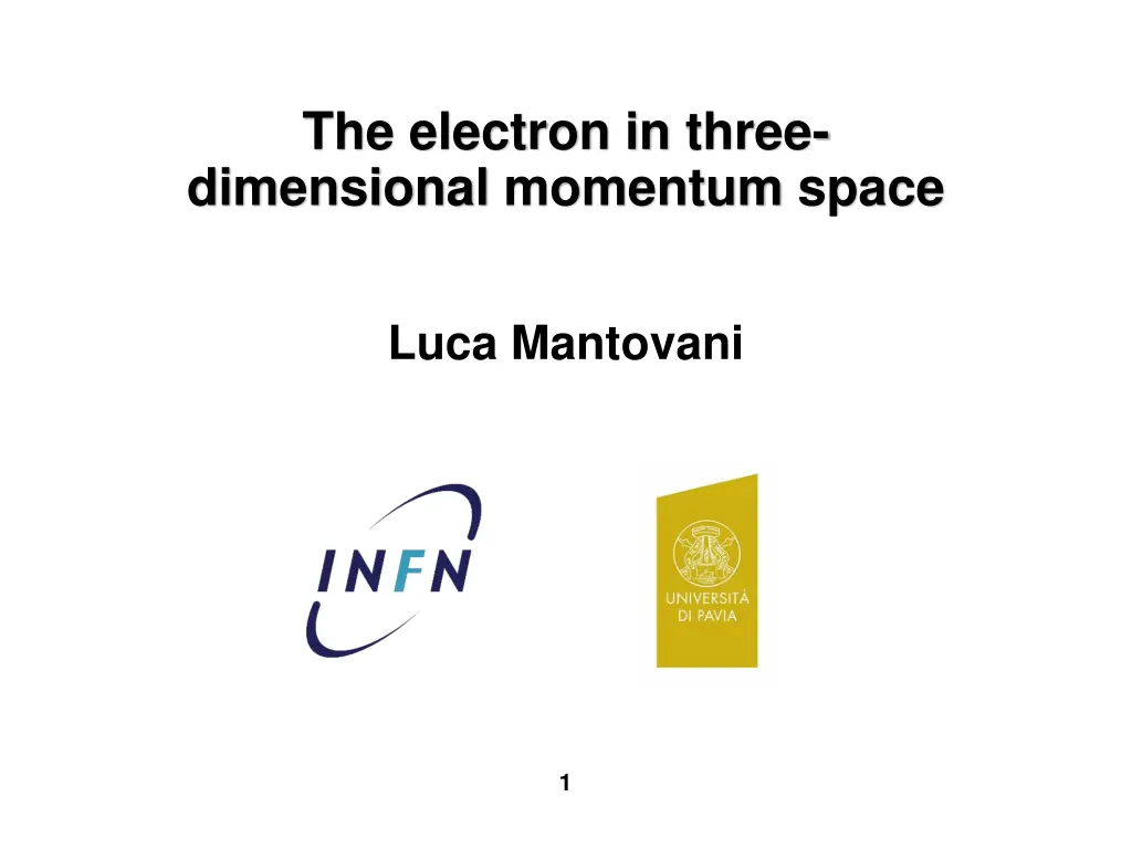 the electron in three dimensional momentum space