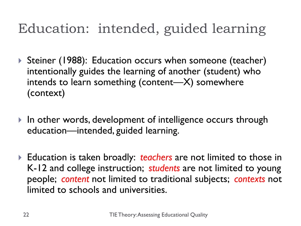 education intended guided learning