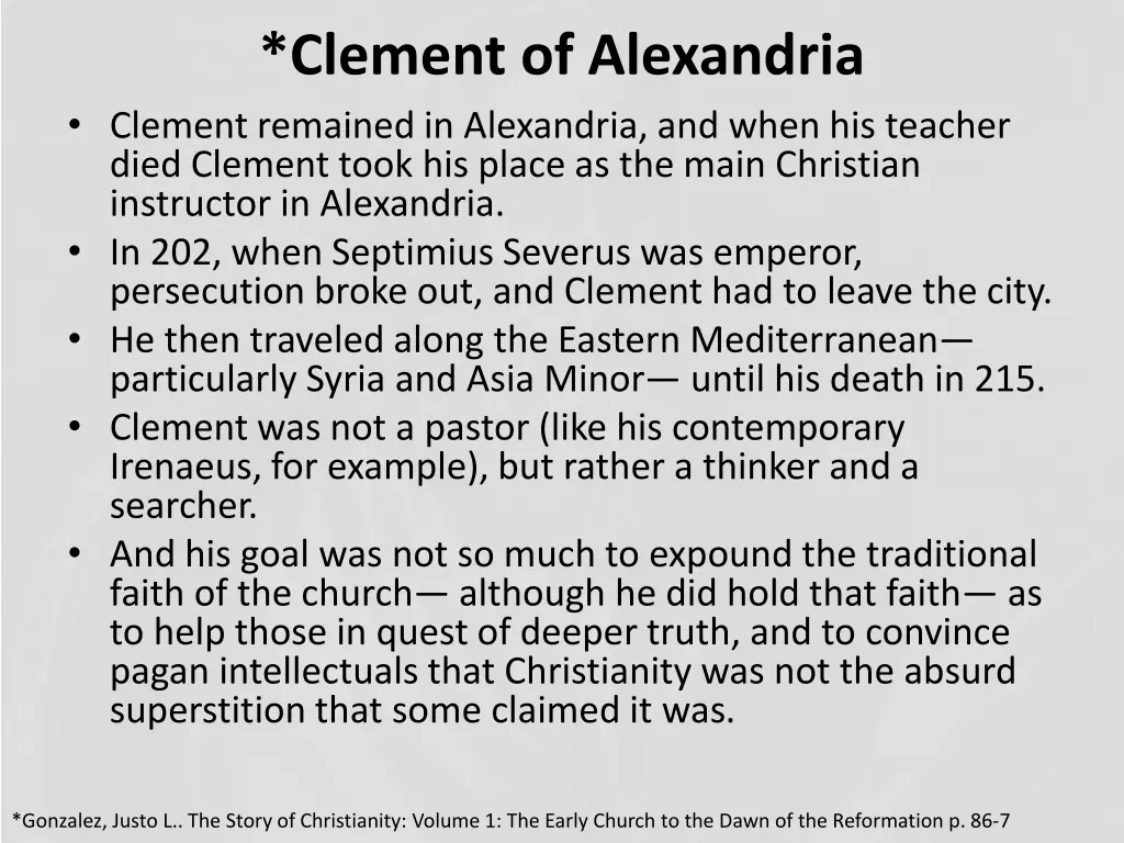 clement of alexandria clement remained