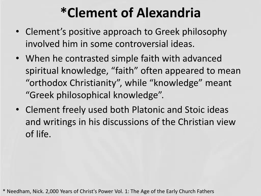 clement of alexandria clement s positive approach