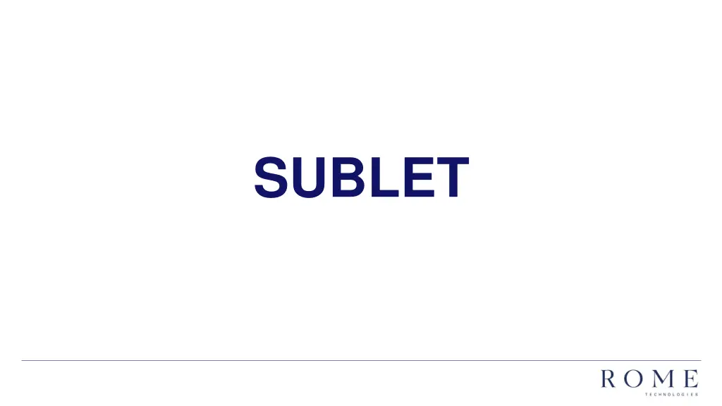 sublet