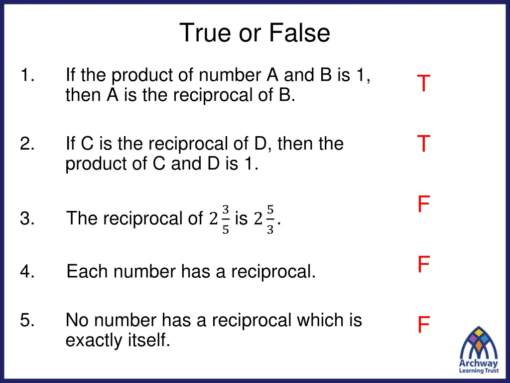 true or false