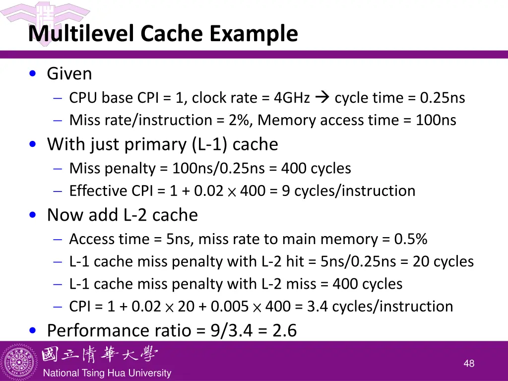 multilevel cache example
