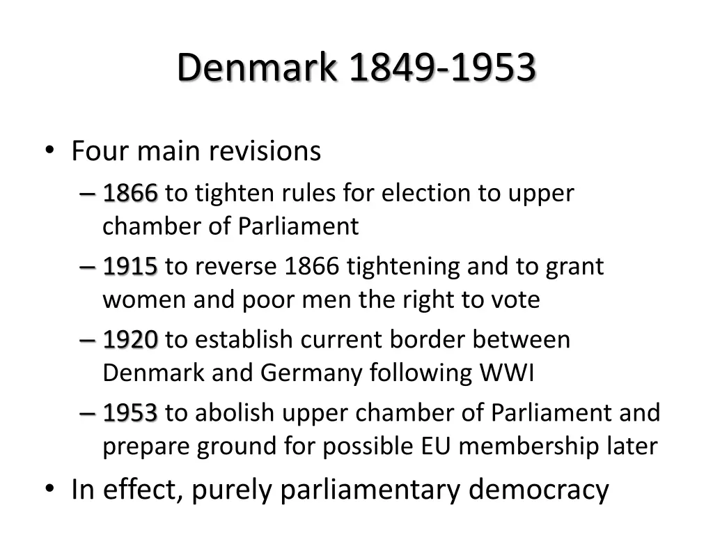 denmark 1849 1953 1