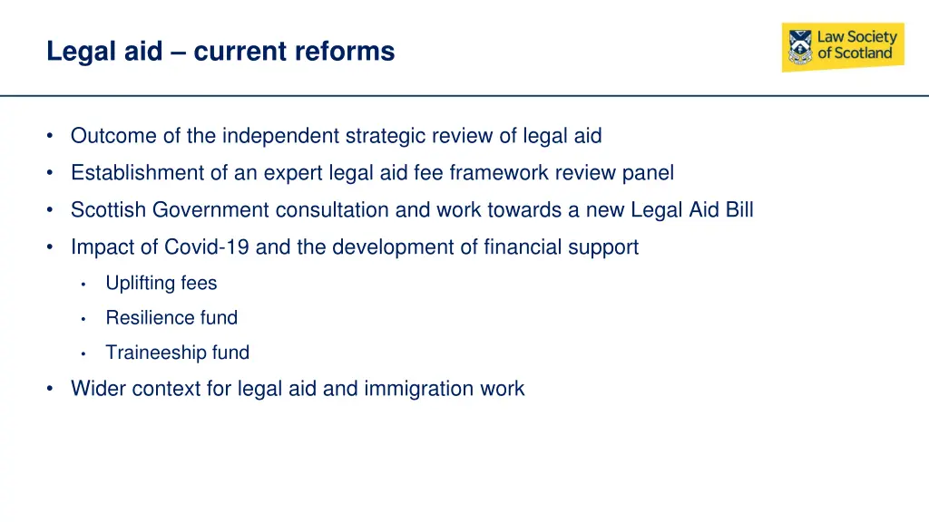 legal aid current reforms