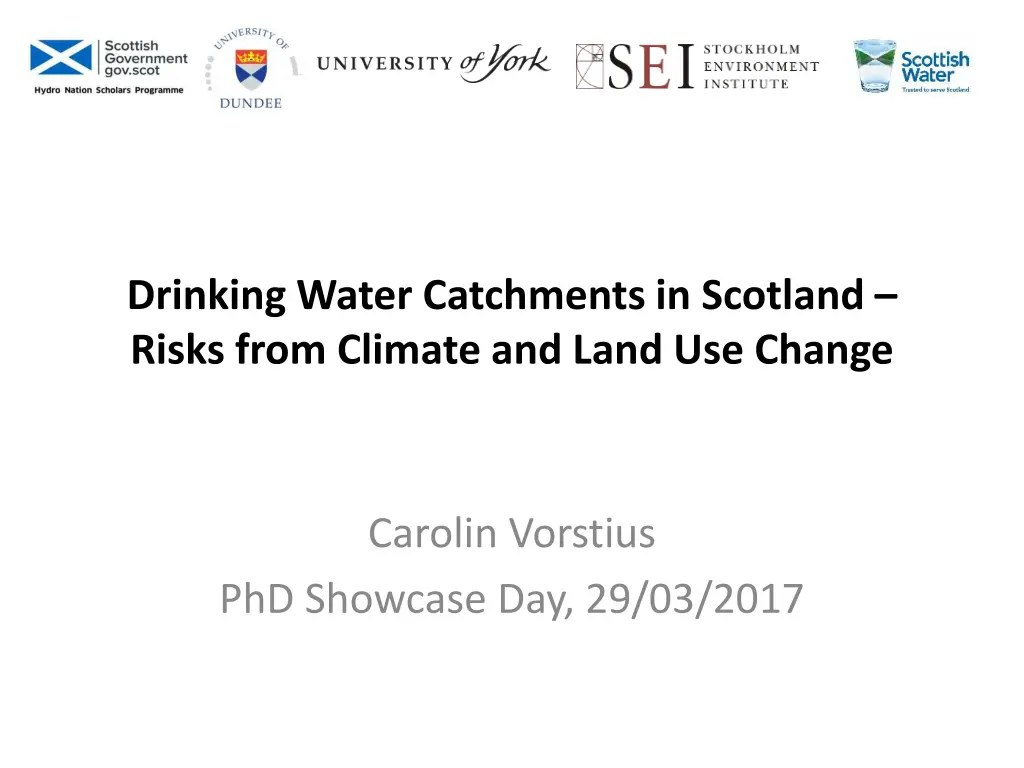 drinking water catchments in scotland risks from