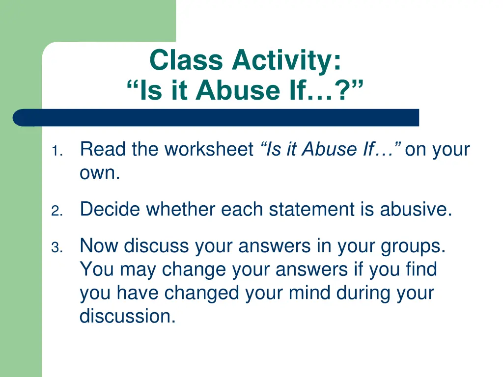 class activity is it abuse if