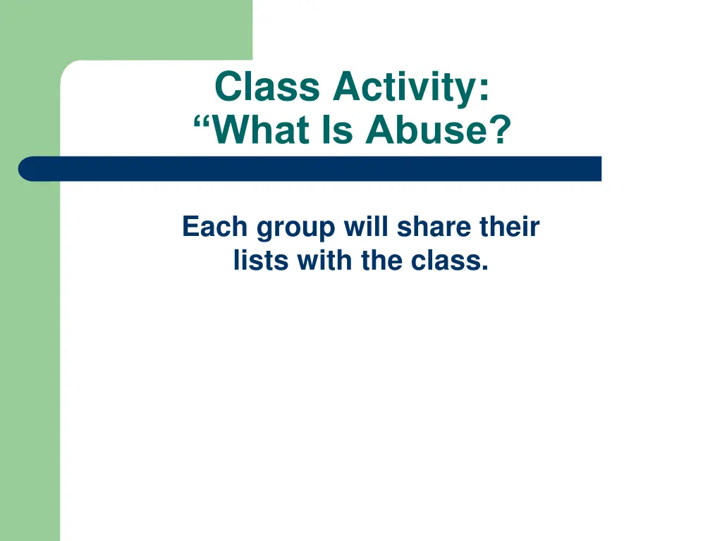 class activity what is abuse 1