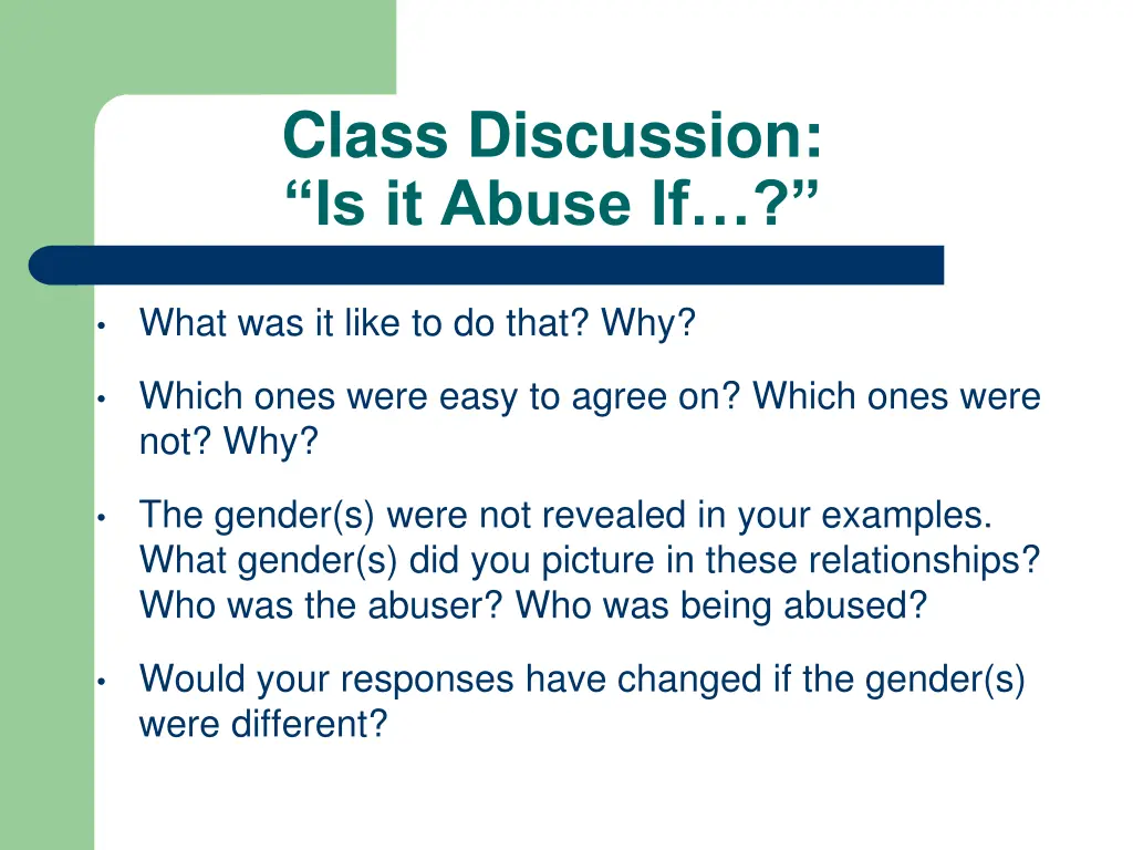 class discussion is it abuse if